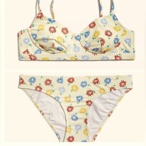 Madewell Second Wave Bikini Set Sunny Floral Medium Bottoms Small Top -
